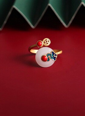 Chinese Style Auspicious Cloud Ring Women Design Retro Hetia