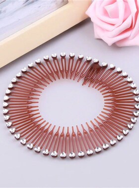 Fashion Elastic Flexible Comb Headband Luxury Rhinestone Hea