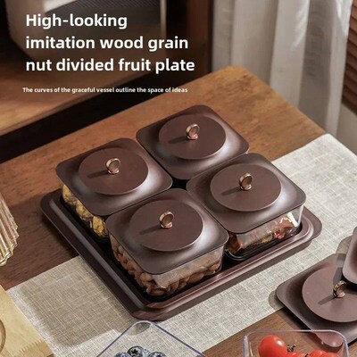 New Luxury Lightweight Wood Grain Snack Tray Fruit Storage B