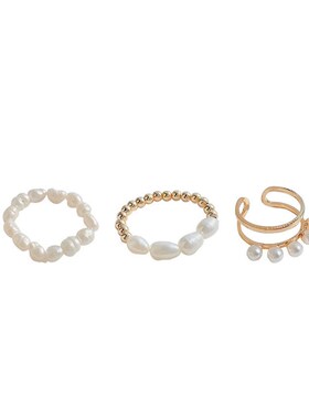 Ins tendy Simple Ring Womens Distinctive Pearl Finger Ring