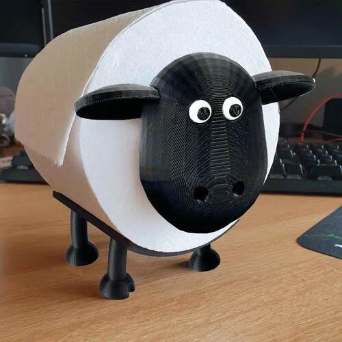 Black Sheep Toilet Roll Holder Animal Tissue Paper Standing