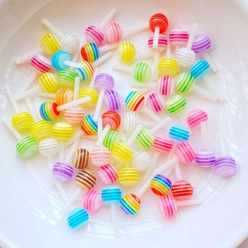40Pcs New Mini Lollipop Flat Back Resin Scrapbooking DIY Jew