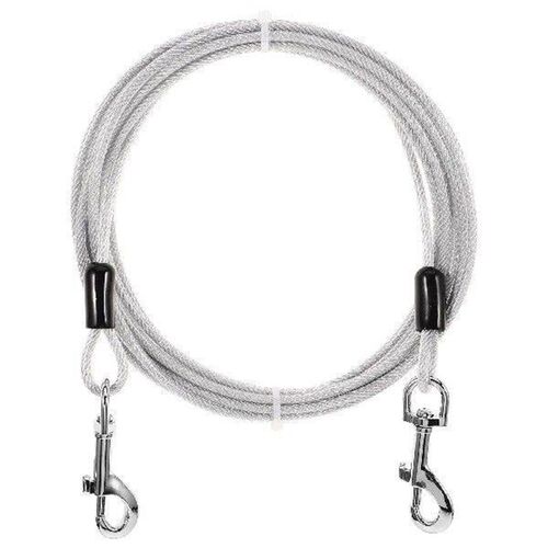 Pet Steel Wire Dog Leash 5mm x 5m Silver Matte Horse Iron