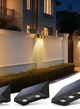 Solar Wall Lamp Outdoor Waterproof Warm White Fence Light So