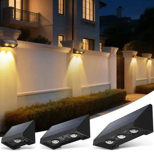 Solar Wall Lamp Outdoor Waterproof Warm White Fence Light So