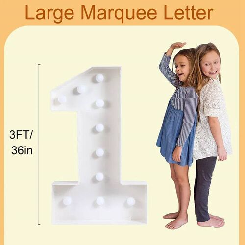 91.5cm Giant Figure Balloon Filling Box with Lights 1st Birt