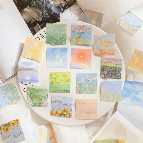 46 Pcs Kawaii Paper Stationery er Set Spring Filed Floral Sc