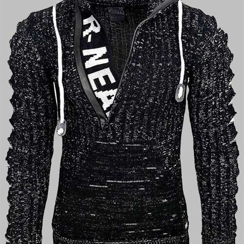 Autumn and winter new mens loose sweater stand collar pullo