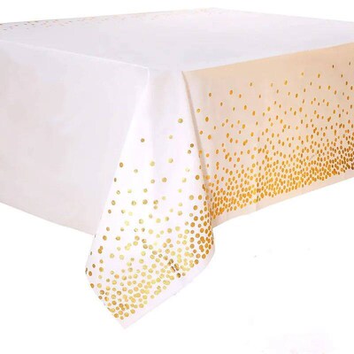 Tablecloth Decoration Supplies Bronzing Black Dots Disposabl