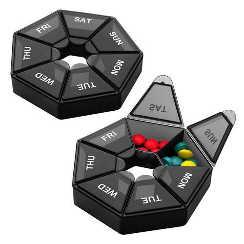 2Pcs/set Pill Case Plastic 7 Days Tablet Candy Box Portable