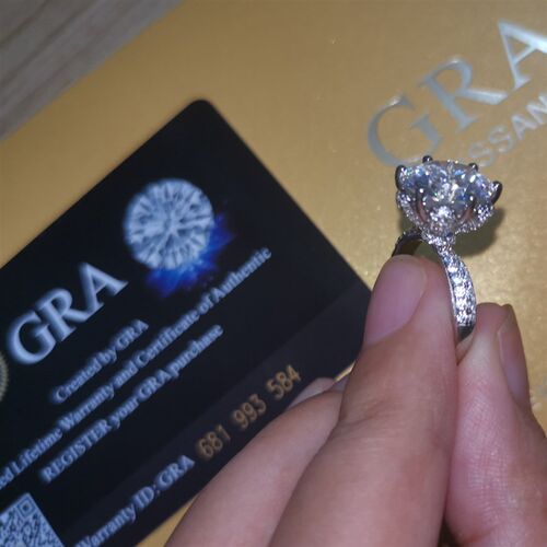 Custom Name Certified 5 Carat Diamond Engagement Ring Women