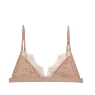 Soft Satin Bra Comfortable Underwear Wireless Lace Bralette