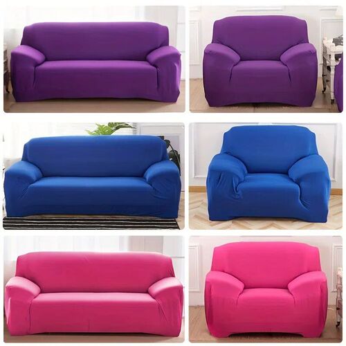 1pc Thick Elastic Sofa ver Solid Color Slipver Spandex Furni