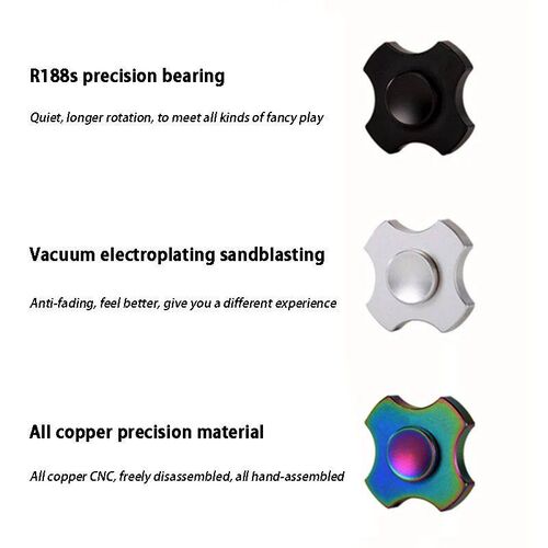 Mini Metal Square Fidget Spinners Mini Elf Pure Copper Finge