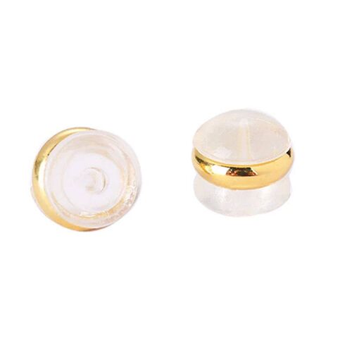 20-40pcs Silicone Rubber Ear Back Stoppers Copper Ring Hambu