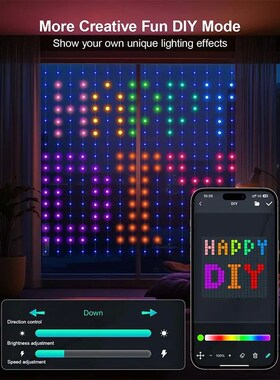 LED Decoration RGB curtain Smart Lights App Controlled Strin