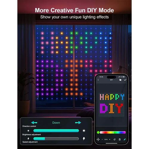 LED Decoration RGB curtain Smart Lights App Controlled Strin