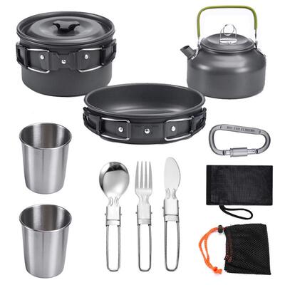 Camping Cookware Kit Outdoor Aluminum Lightweight Equipment