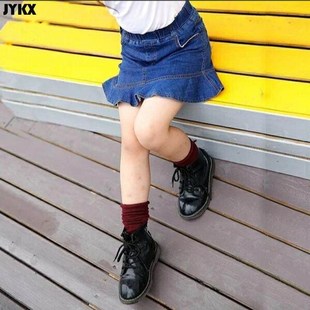 Girls 2023 Spring and Summer Skirt New Girls Denim Skirt Fis