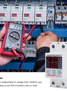 80A 220V Adjustable Voltage Protector Dual Display Limit