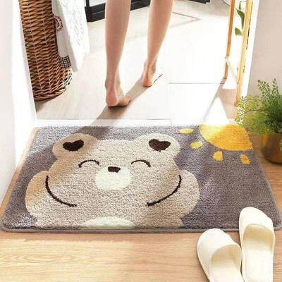 Absorbent felt bedroom entrance door mat bathroom rug