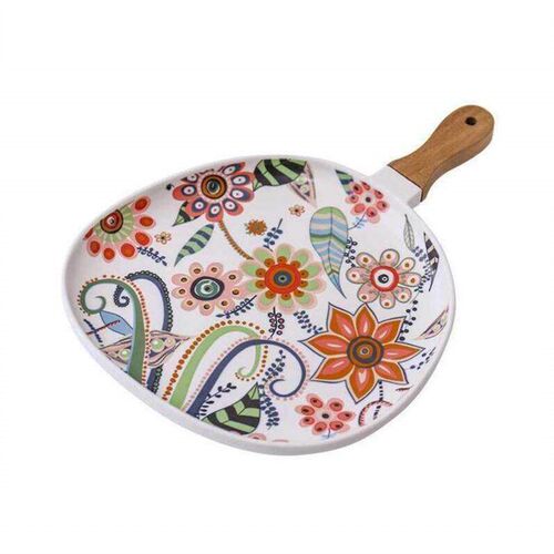 Northern European ceramic steak dish, fruit dish with handle