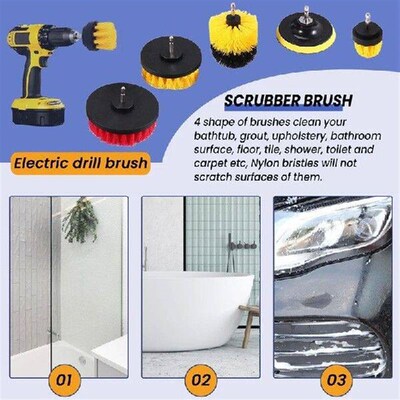 21 Piece Drill Brush Attachments Set Scrub Pads Sponge