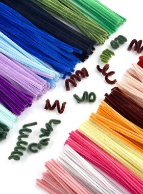 100pcs Colorful Chenille Stems Pipe Cleaners Plush Tinsel St