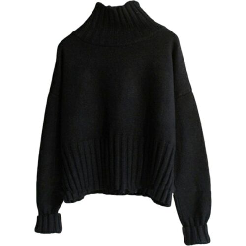Autumn Winter Knit Black White Sweater Women Korean Warm Tur