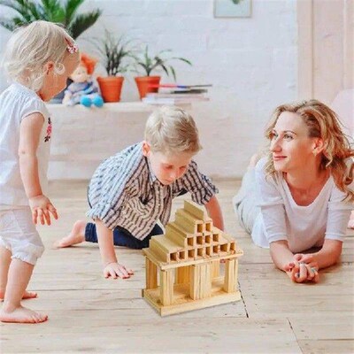 Wooden Stacking Bs 100pcs Planks Building Toy