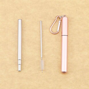 304 Stainless Steel Straw Retractable Coffee Straw Telescopi