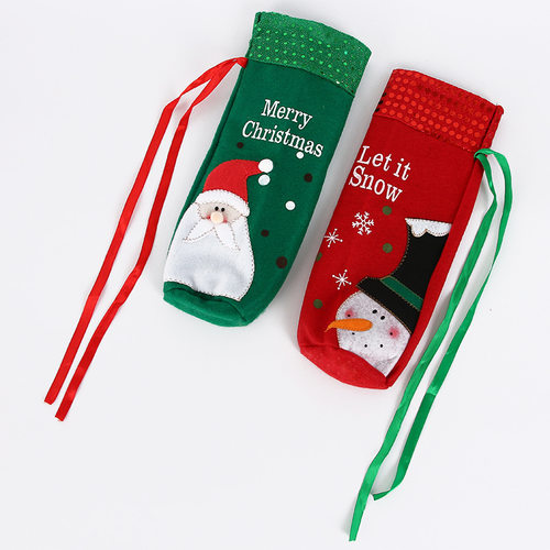 2021 Christmas decoration wine bottle set gift bag old man