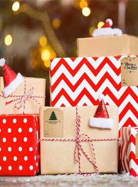 50-100pcs 5*7.5cm Merry Christmas Gift tags Sticker Kraft Pa