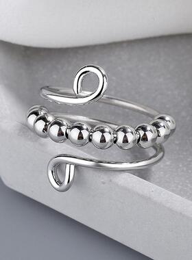 Punk Anxiety Rings For Women Men Spiral Fidget Beads Ring 20