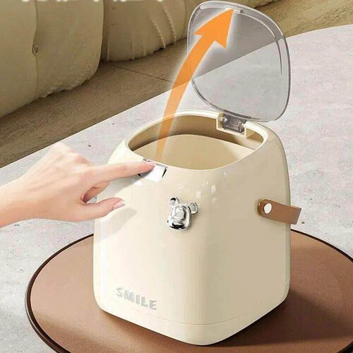 Beishan 2L Luxury Desktop Trash Can, Small Paper Basket With