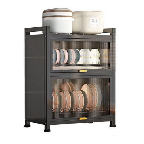 Kitchen dish storage rack flip cover, household cupboard cou