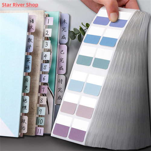 10 Sheets Sticky Index Tabs, Writable File Tabs Flags Notebo
