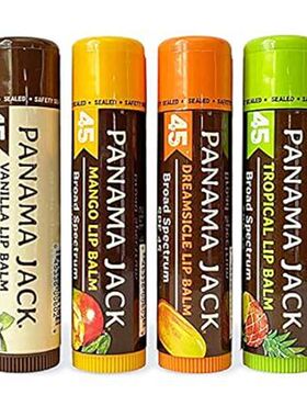 Panama Jack Sunscreen Lip Balm - SPF 45, Flavor Pack, Bro