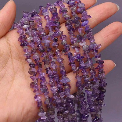 40CM Natural Amethysts Beads Irregural Freeform Chip Gravel