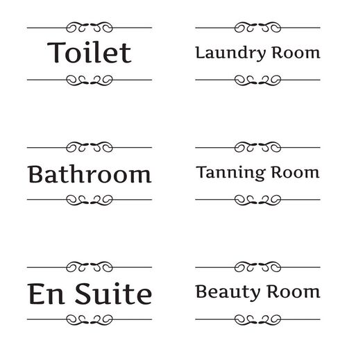 3115 English label wall stickers Beauty room Toilet Laundry