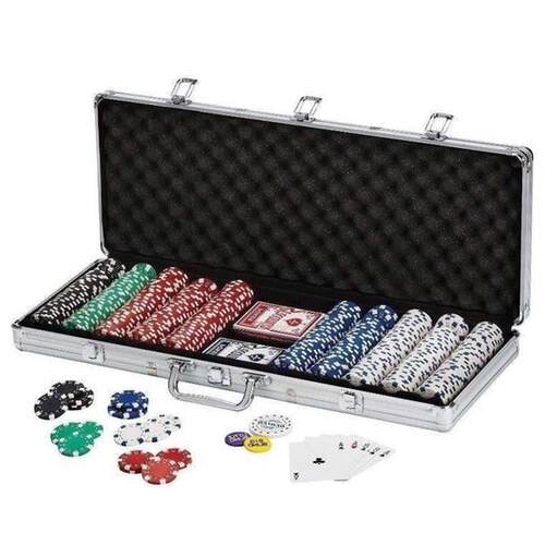 texas hold em poker set aluminum case 500 dice chips赌注牌