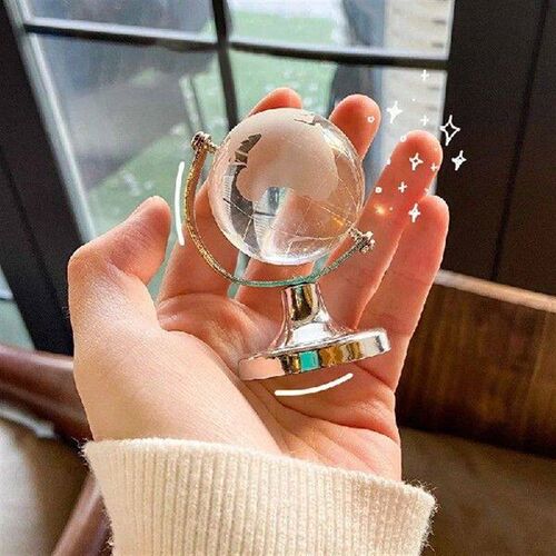 Ins Mini Crystal Transparent Earth Globe Ball Glass