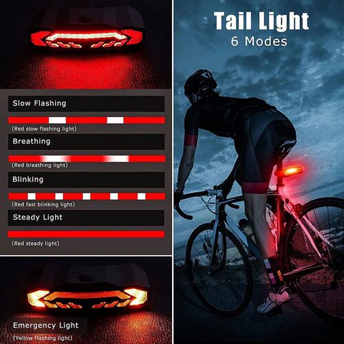 Extractme Bicycle Rear Light Alarm Waterproof Rechargeable S