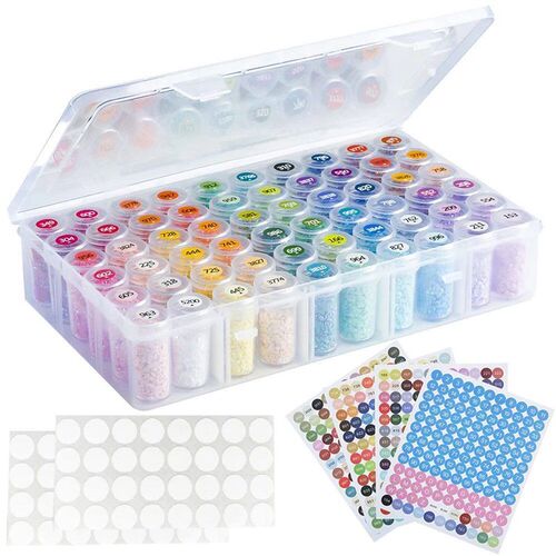 60 Bottles Diamond Painting Container Case With Color Number