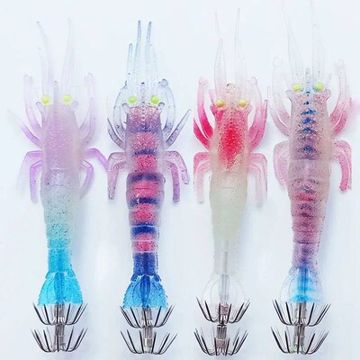 1PC 11cm10g Soft Fishing Lure Soft Shrimp Squid Hook  Artifi