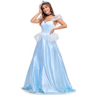 Purim Halloween Cinderella Costumes for Women Adult Dresses