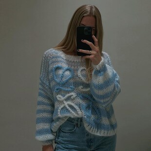 Sweaters Knitted Winter Striped Long Sleeve Pullovers Autumn