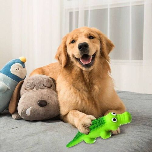 Pet Dog Toy Rubber Crocodile Squeaky Dog Toy Interactive