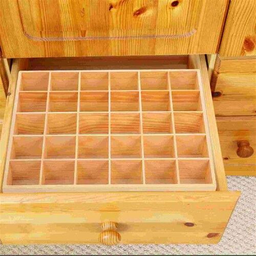Wooden Display Box 30-compartment Sock Organizer