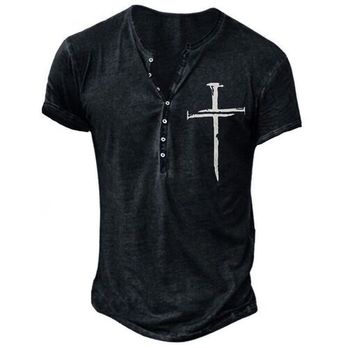 Big Size Mens 3D Digital Print Tee for 2025 SS No Hood Leisu